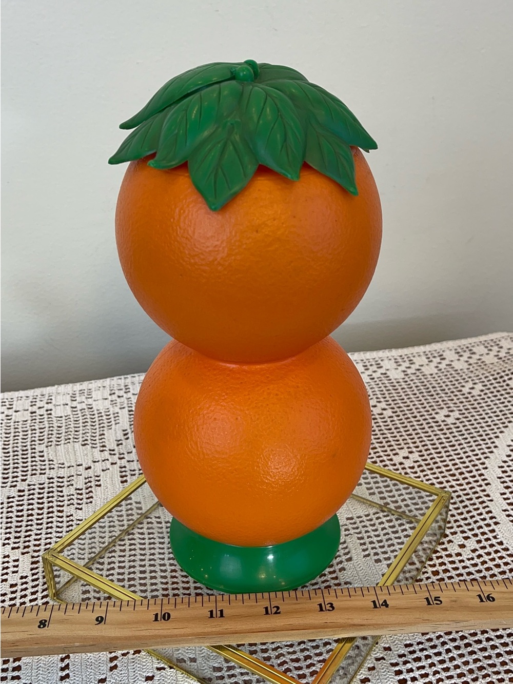 Vintage Double Orange Shape Juice Jug Plastic Blowmold Bottle 1970's - Picture 8 of 9